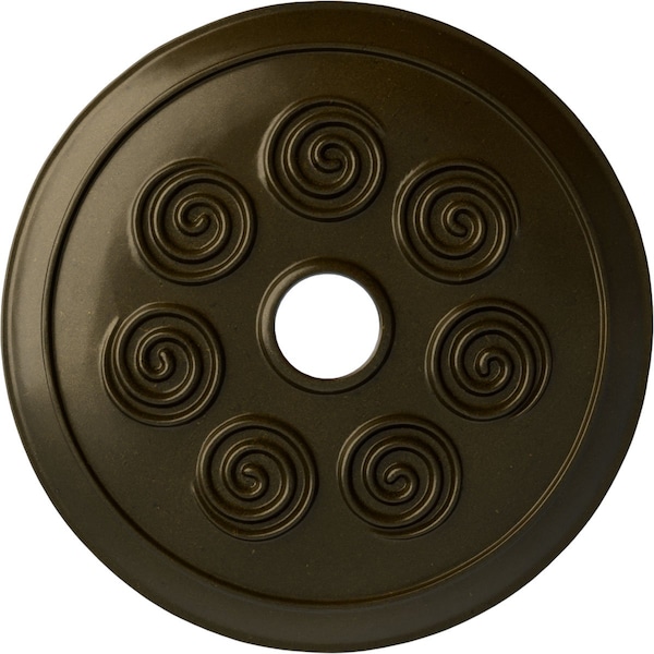 Ekena Millwork Spiral Ceiling Medallion (Fits Canopies up to 4"), Hand-Painted Green Gold, 25 1/4"OD x 4"ID x 2"P CM25SPGGS - main